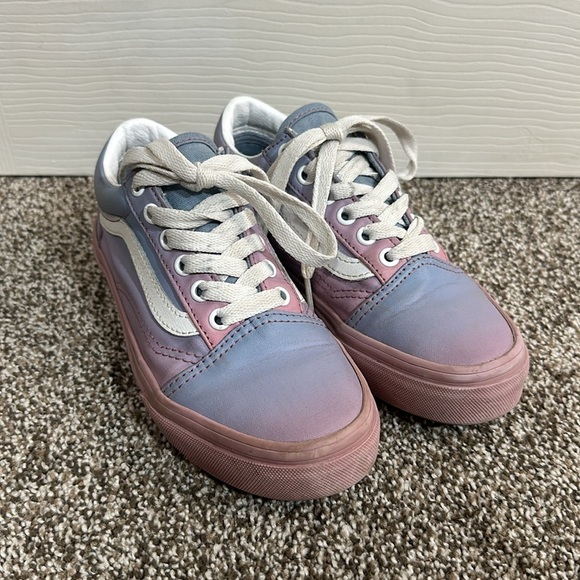 Vans pink purple ombré classic leather old skool size 1 Preowned - Picture 2 of 11